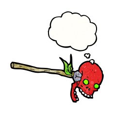 cartoon spear in skull N3