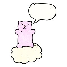 cartoon cute bear on cloud