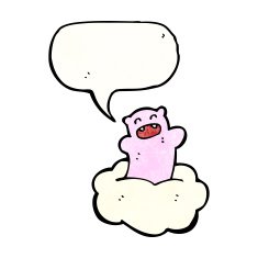 cartoon cute bear on cloud N2
