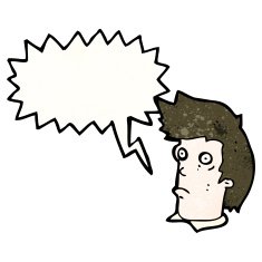 cartoon shocked man with speech bubble N124