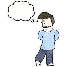 cartoon shy man N11