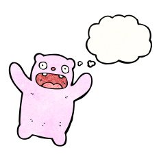 crazy cartoon pink bear