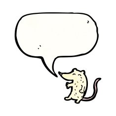little white mouse with speech bubble N2