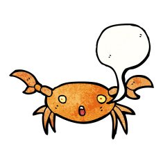 cartoon crab with speech bubble N13
