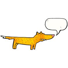 cartoon fox with speech bubble N31