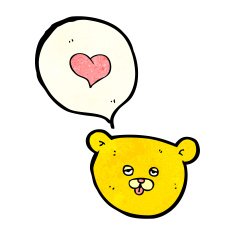 cartoon bear with love heart N4