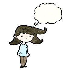 cartoon woman with thought bubble N56