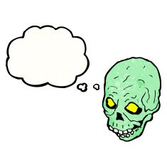 spooky cartoon skull N12