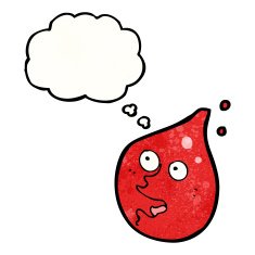 happy blood drop cartoon character