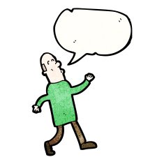 cartoon man strutting