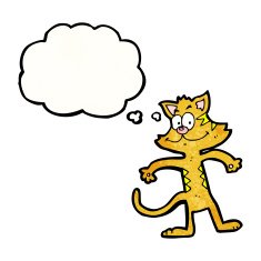 cartoon cat with thought bubble N113