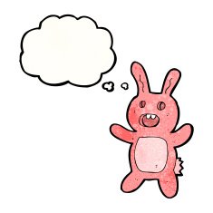 cartoon pink scary rabbit