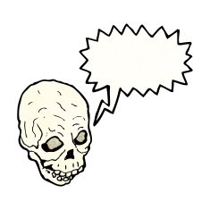 cartoon shrieking skull N5