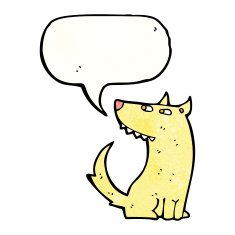 cartoon dog with speech bubble N44