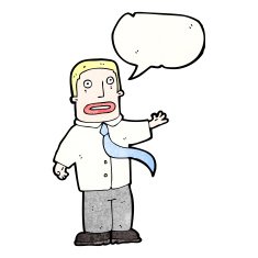 cartoon man with speech bubble N42
