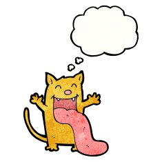 cartoon cat sticking out tongue N6