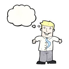 cartoon office man shrugging shoulders N3