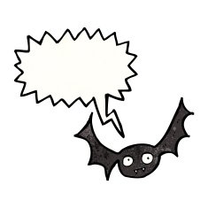 halloween bat with speech bubble N2