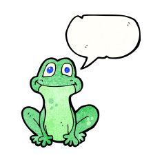 cartoon frog with speech bubble N5