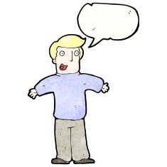 cartoon man with speech bubble N44