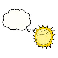 sun cartoon character with thought bubble N12
