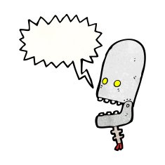 cartoon talking robot head
