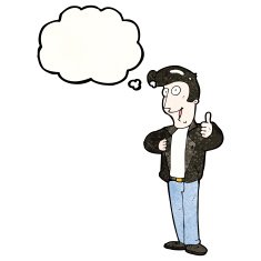 cartoon cool guy in leather jacket N4