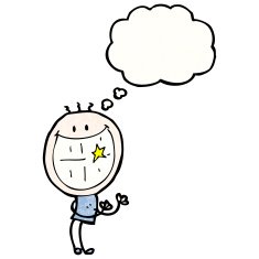 cartoon grinning man N99