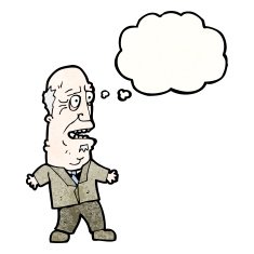 cartoon stressed old man N23
