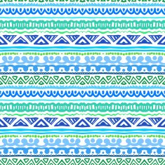 Aztec striped ethnic pattern in blue and green