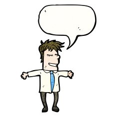 cartoon man with speech bubble N46