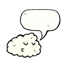cartoon cloud with speech bubble N45