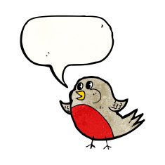 robin with speech bubble cartoon N2