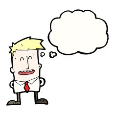 cartoon man with thought bubble N56