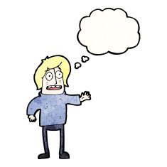 cartoon man with thought bubble N57