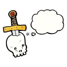 cartoon skull and dagger N3