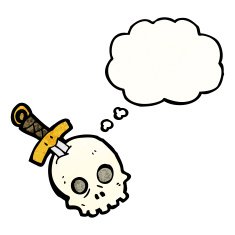 cartoon skull and dagger N4