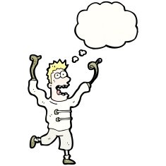 cartoon mad man in straight jacket N5