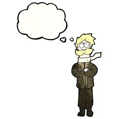 cartoon pilot with thought cloud N2