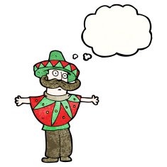 cartoon man in mexican costume N7