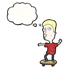 Cartoon Boy On Skateboard N21