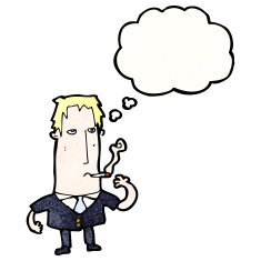 Cartoon Man Smoking Cigarette N3