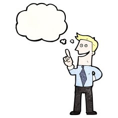 cartoon man with great idea N46