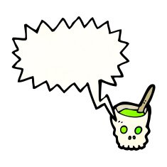 skull bowl cartoon N3
