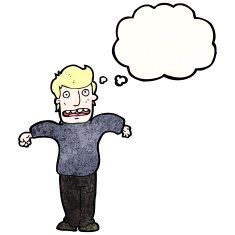 Cartoon Man Shrugging Shoulders N76