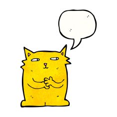 cartoon cat with speech bubble N102