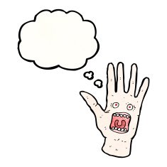 scary shrieking hand cartoon N2