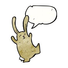 cartoon rabbit with speech bubble N125