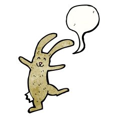 cartoon rabbit with speech bubble N126