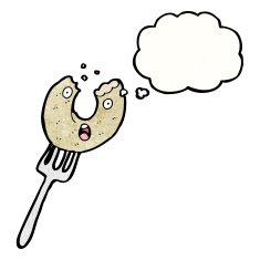 cartoon donut on fork N2